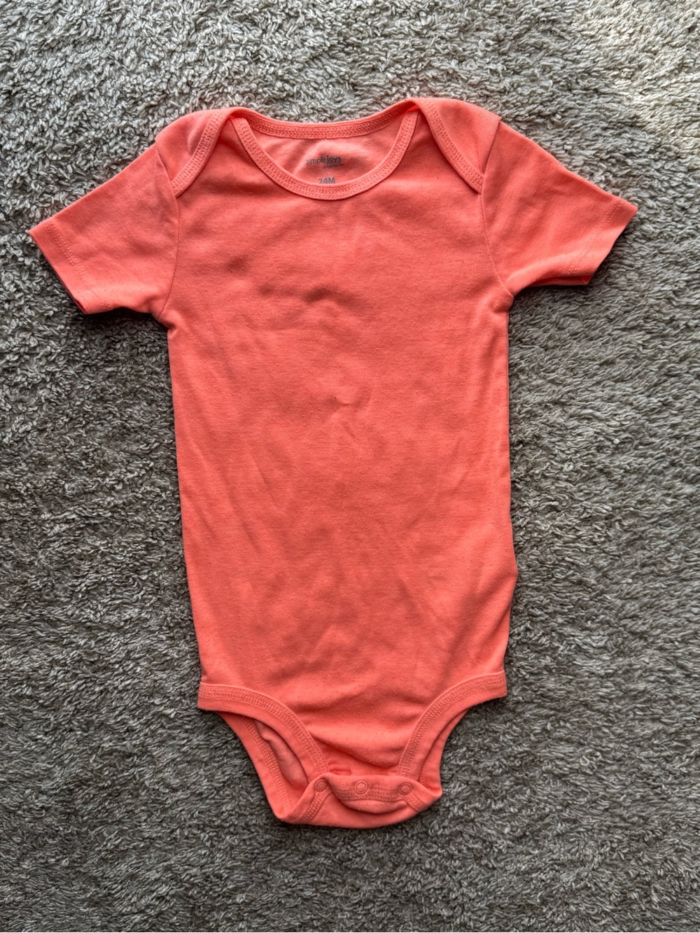 Simple Joys by Carter’s Baby Short Sleeve Bodysuit 24M Coral Orange